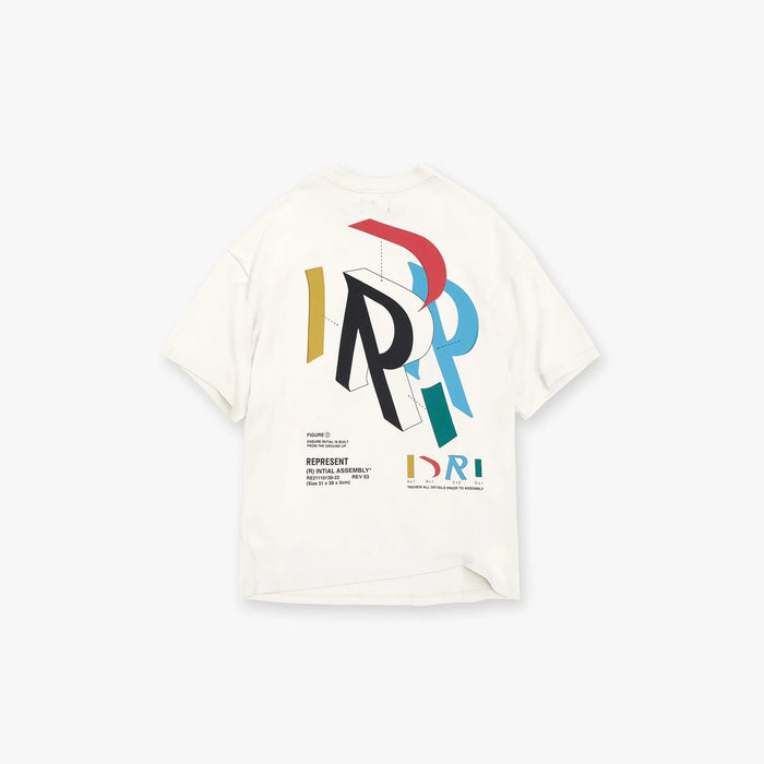 REPRESENT INITIAL ASSEMBLY T-SHIRT FLAT WHITE