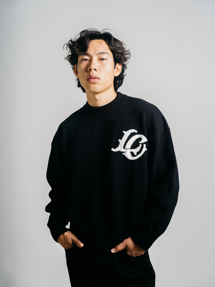 LORD CULTURE KNITTED LOGO SWEATER BLACK